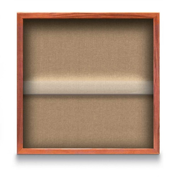 Outdoor Enclosed Combo Board, 48"x36", Satin Frame/Grey & Amethyst